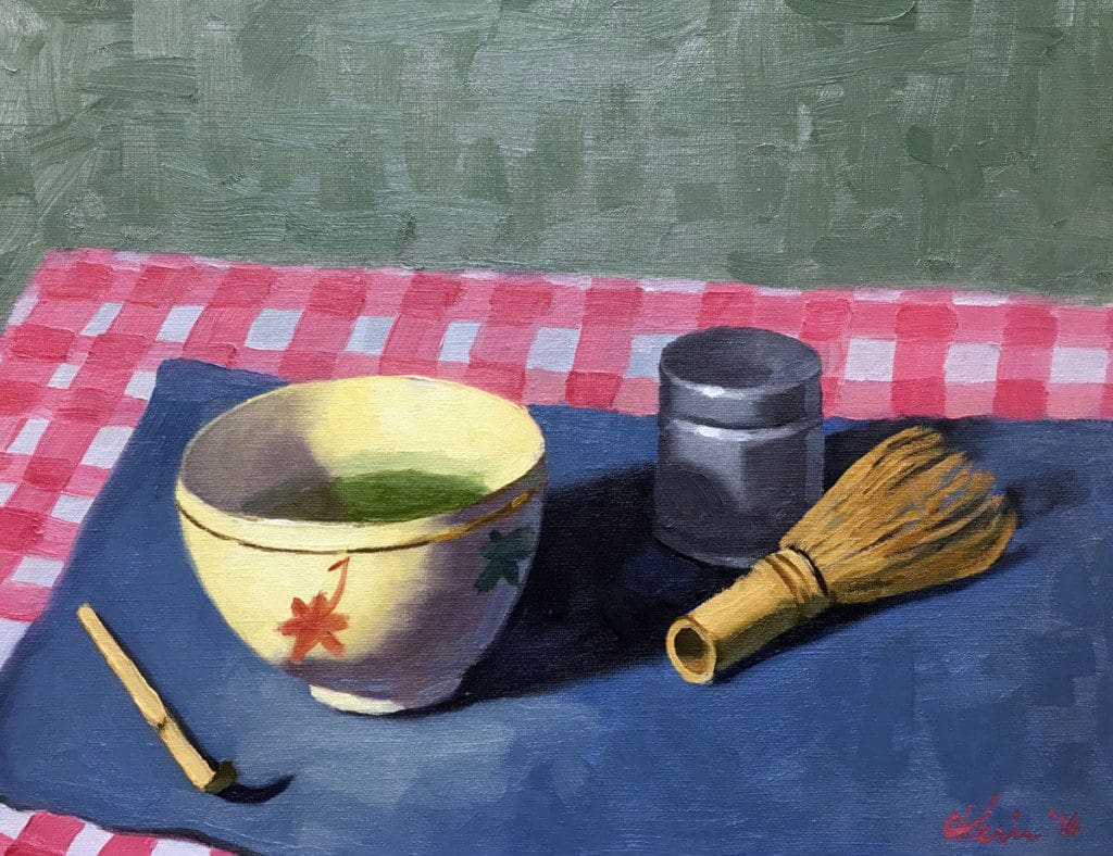 "A Bowl of Matcha" - oil on canvas